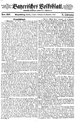 Bayerisches Volksblatt (Regensburger Morgenblatt) Dienstag 16. November 1858