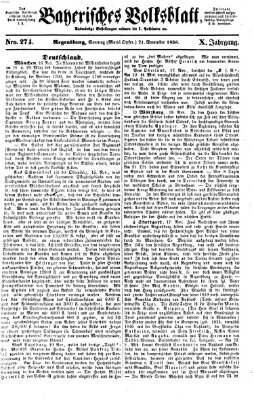 Bayerisches Volksblatt (Regensburger Morgenblatt) Sonntag 21. November 1858