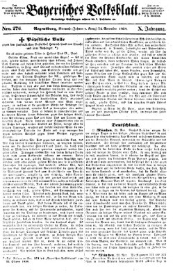 Bayerisches Volksblatt (Regensburger Morgenblatt) Mittwoch 24. November 1858