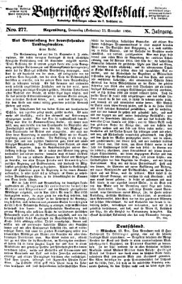 Bayerisches Volksblatt (Regensburger Morgenblatt) Donnerstag 25. November 1858