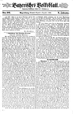 Bayerisches Volksblatt (Regensburger Morgenblatt) Mittwoch 1. Dezember 1858