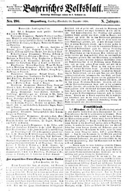 Bayerisches Volksblatt (Regensburger Morgenblatt) Samstag 18. Dezember 1858