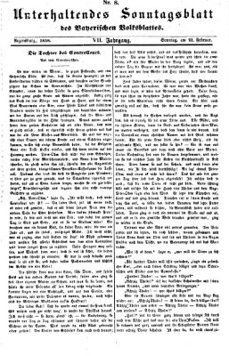 Bayerisches Volksblatt (Regensburger Morgenblatt) Sonntag 21. Februar 1858