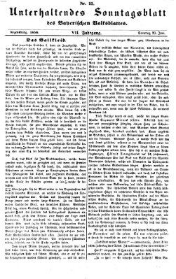 Bayerisches Volksblatt (Regensburger Morgenblatt) Sonntag 20. Juni 1858