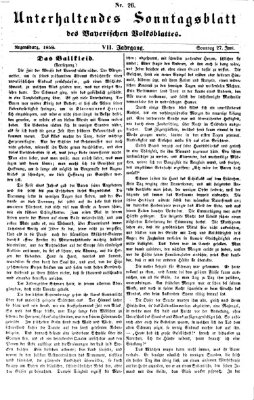 Bayerisches Volksblatt (Regensburger Morgenblatt) Sonntag 27. Juni 1858