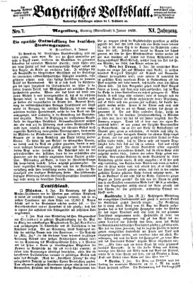 Bayerisches Volksblatt (Regensburger Morgenblatt) Sonntag 9. Januar 1859