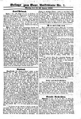 Bayerisches Volksblatt (Regensburger Morgenblatt) Montag 10. Januar 1859