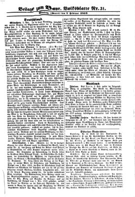 Bayerisches Volksblatt (Regensburger Morgenblatt) Montag 7. Februar 1859