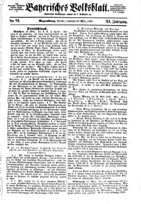 Bayerisches Volksblatt (Regensburger Morgenblatt) Dienstag 29. März 1859