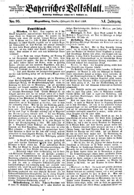 Bayerisches Volksblatt (Regensburger Morgenblatt) Dienstag 26. April 1859