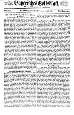 Bayerisches Volksblatt (Regensburger Morgenblatt) Donnerstag 14. Juli 1859
