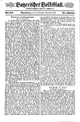Bayerisches Volksblatt (Regensburger Morgenblatt) Donnerstag 1. September 1859