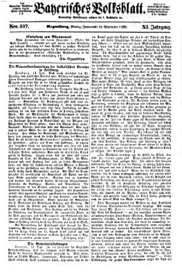 Bayerisches Volksblatt (Regensburger Morgenblatt) Montag 19. September 1859