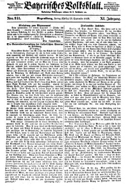 Bayerisches Volksblatt (Regensburger Morgenblatt) Freitag 23. September 1859