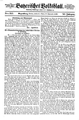 Bayerisches Volksblatt (Regensburger Morgenblatt) Dienstag 27. September 1859