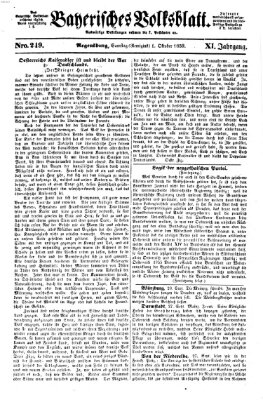 Bayerisches Volksblatt (Regensburger Morgenblatt) Samstag 1. Oktober 1859