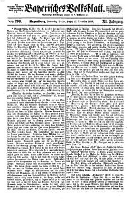 Bayerisches Volksblatt (Regensburger Morgenblatt) Donnerstag 17. November 1859