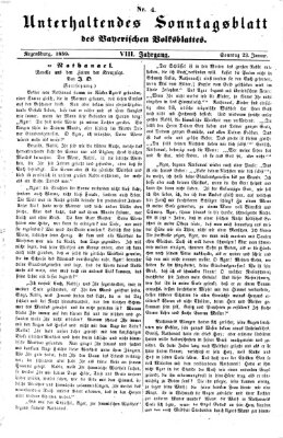 Bayerisches Volksblatt (Regensburger Morgenblatt) Sonntag 23. Januar 1859