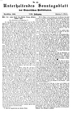 Bayerisches Volksblatt (Regensburger Morgenblatt) Sonntag 9. Oktober 1859