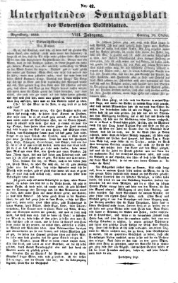 Bayerisches Volksblatt (Regensburger Morgenblatt) Sonntag 16. Oktober 1859