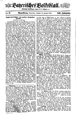 Bayerisches Volksblatt (Regensburger Morgenblatt) Donnerstag 19. Januar 1860