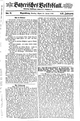 Bayerisches Volksblatt (Regensburger Morgenblatt) Samstag 21. Januar 1860