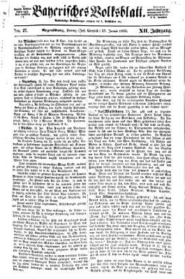 Bayerisches Volksblatt (Regensburger Morgenblatt) Freitag 27. Januar 1860