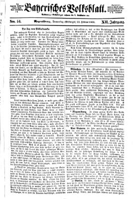 Bayerisches Volksblatt (Regensburger Morgenblatt) Donnerstag 23. Februar 1860