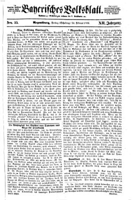 Bayerisches Volksblatt (Regensburger Morgenblatt) Freitag 24. Februar 1860