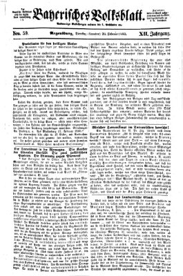 Bayerisches Volksblatt (Regensburger Morgenblatt) Dienstag 28. Februar 1860