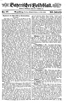Bayerisches Volksblatt (Regensburger Morgenblatt) Dienstag 8. Mai 1860
