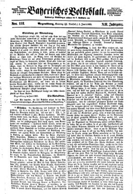 Bayerisches Volksblatt (Regensburger Morgenblatt) Sonntag 3. Juni 1860
