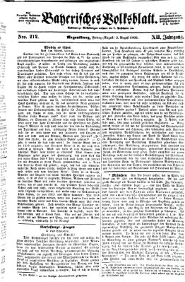 Bayerisches Volksblatt (Regensburger Morgenblatt) Freitag 3. August 1860