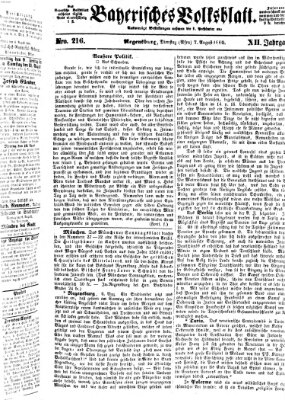 Bayerisches Volksblatt (Regensburger Morgenblatt) Dienstag 7. August 1860
