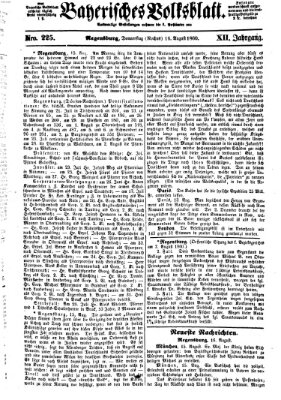 Bayerisches Volksblatt (Regensburger Morgenblatt) Donnerstag 16. August 1860
