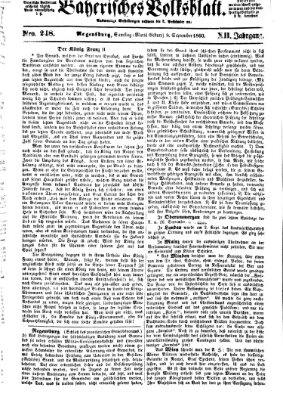 Bayerisches Volksblatt (Regensburger Morgenblatt) Samstag 8. September 1860