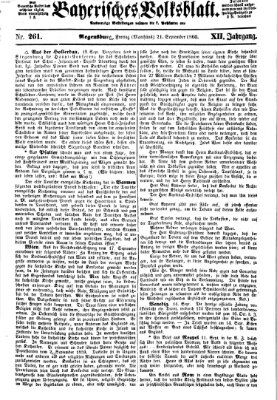 Bayerisches Volksblatt (Regensburger Morgenblatt) Freitag 21. September 1860