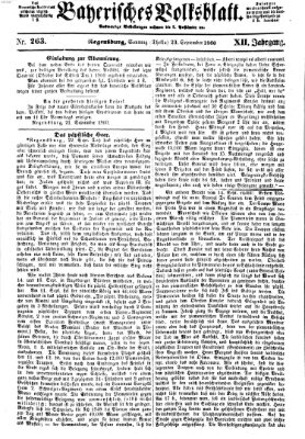 Bayerisches Volksblatt (Regensburger Morgenblatt) Sonntag 23. September 1860