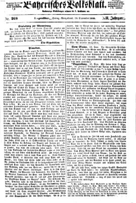 Bayerisches Volksblatt (Regensburger Morgenblatt) Freitag 28. September 1860