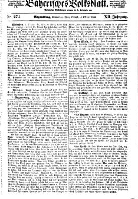 Bayerisches Volksblatt (Regensburger Morgenblatt) Donnerstag 4. Oktober 1860