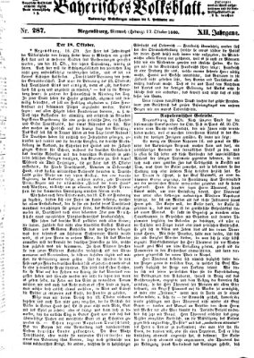 Bayerisches Volksblatt (Regensburger Morgenblatt) Mittwoch 17. Oktober 1860