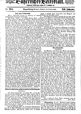 Bayerisches Volksblatt (Regensburger Morgenblatt) Mittwoch 24. Oktober 1860
