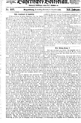 Bayerisches Volksblatt (Regensburger Morgenblatt) Donnerstag 6. Dezember 1860