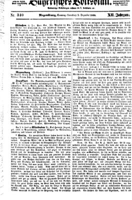 Bayerisches Volksblatt (Regensburger Morgenblatt) Sonntag 9. Dezember 1860