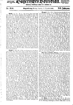 Bayerisches Volksblatt (Regensburger Morgenblatt) Montag 17. Dezember 1860