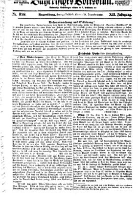Bayerisches Volksblatt (Regensburger Morgenblatt) Freitag 28. Dezember 1860