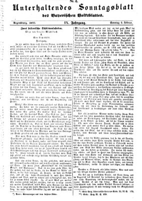 Bayerisches Volksblatt (Regensburger Morgenblatt) Sonntag 5. Februar 1860