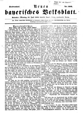 Neues bayerisches Volksblatt Montag 27. Juli 1863