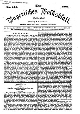 Neues bayerisches Volksblatt Freitag 8. September 1865