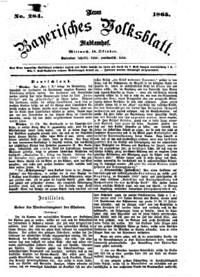 Neues bayerisches Volksblatt Mittwoch 18. Oktober 1865